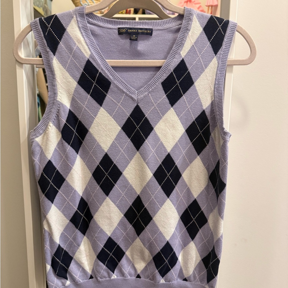 Brooks Brothers Argyle Knit Sweater Vest